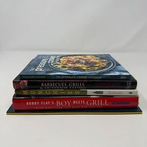 Cookbook Lot of 5 Bobby Flay Big Green Egg Williams Sonoma Pressure Cooker BBQ